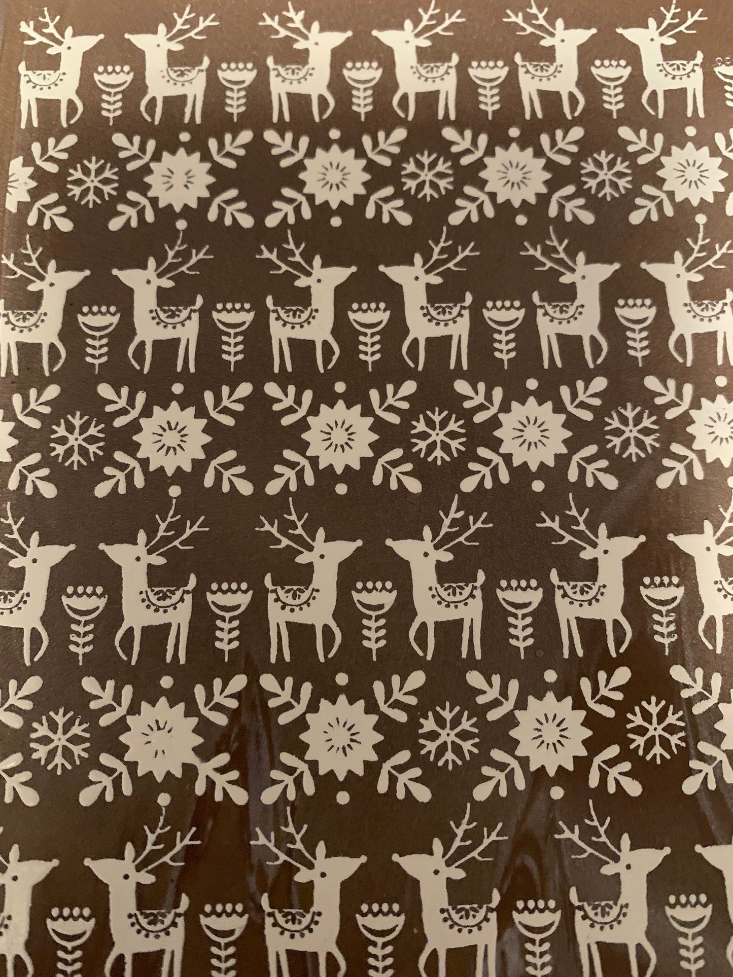 Romping Reindeer Holiday Christmas trees plants Silk Screen Stencil for Polymer Clay, Art Jewelry, Mixed Media