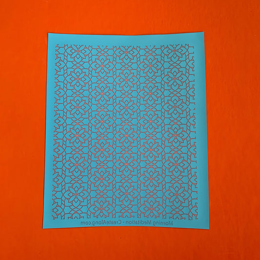 Silk Screen Morning Meditation mandala Stencil for Polymer Clay, Art Jewelry, Mixed Media