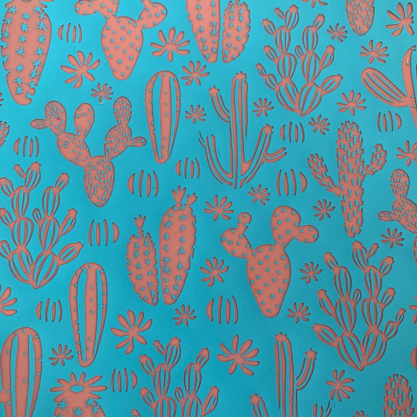 Silk Screen Prickly Cactus Pattern Stencil For Polymer Clay