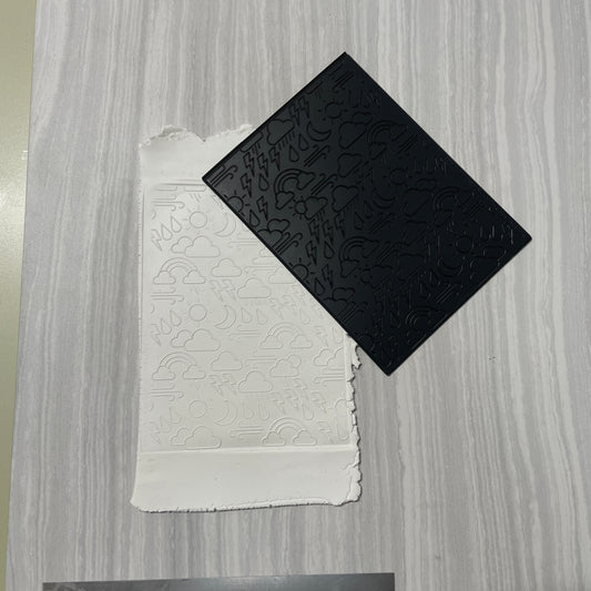 Weather the Storm Rubber Stamp Texture Sheet Mat for polymer clay metal clay mixed media art