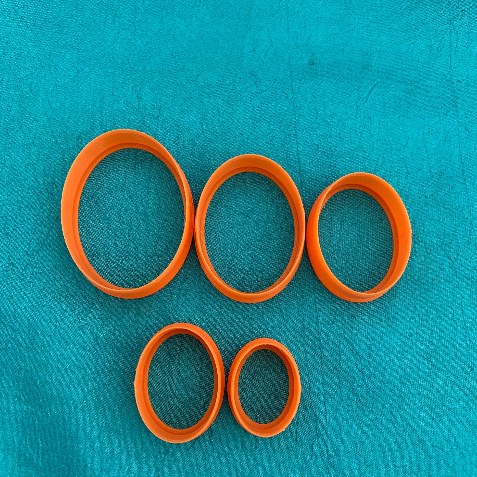 Perfect seamless Ovals Jewelry Sized set of 5 Cutters for Polymer Clay and Mixed Media - Polymer Clay TV tutorial and supplies