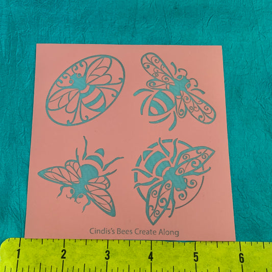 Cindis 4 Bees, polymerclay Silckscreen,stencil