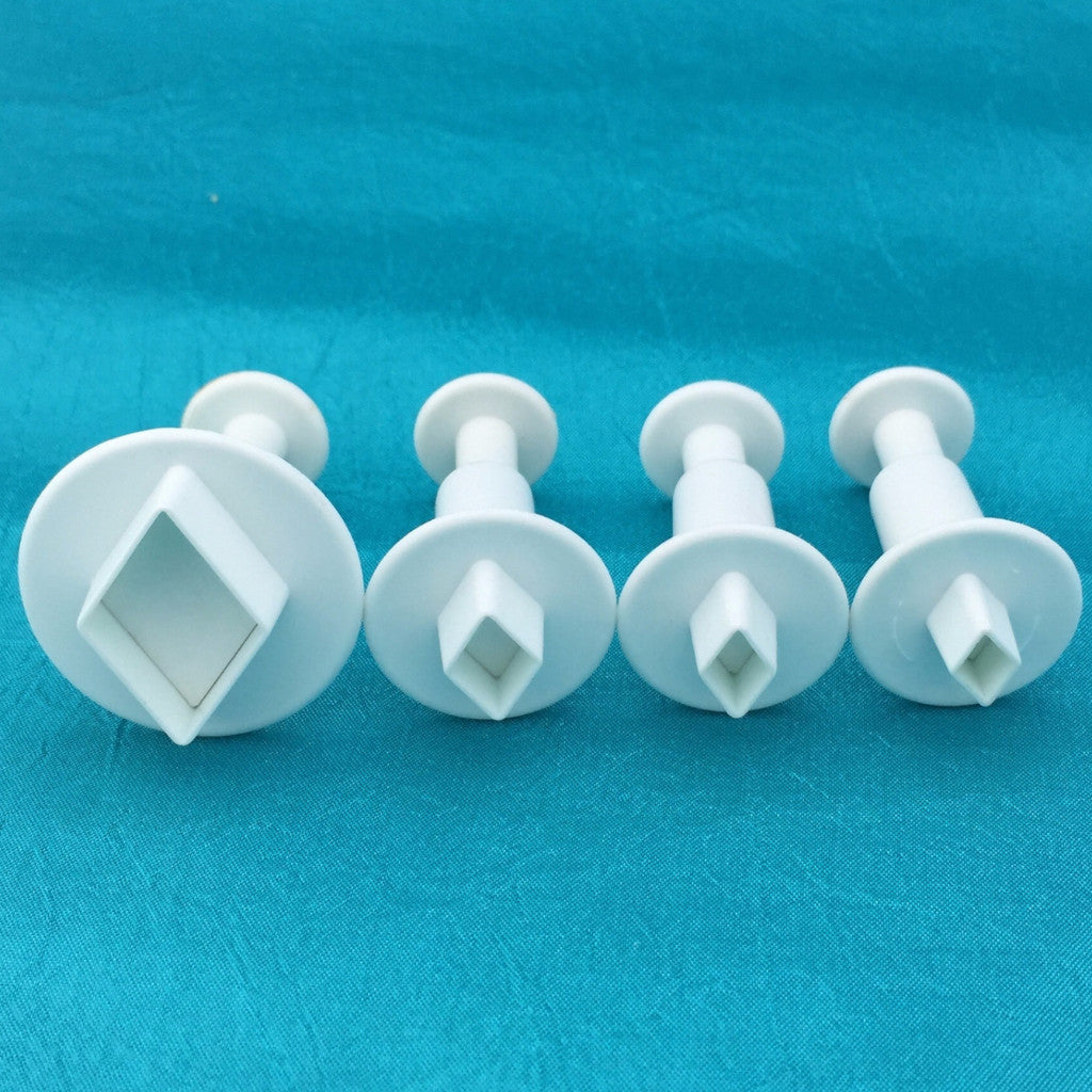 Mini Diamond Plunger 4 graduated sizes Jewelry Sized polymer clay cutters - Polymer Clay TV tutorial and supplies