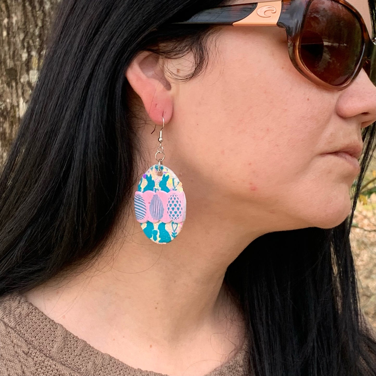 Hunny Bunny Easter Bunnies Hearts Silkscreen Stencil for Polymer Clay, Art Jewelry