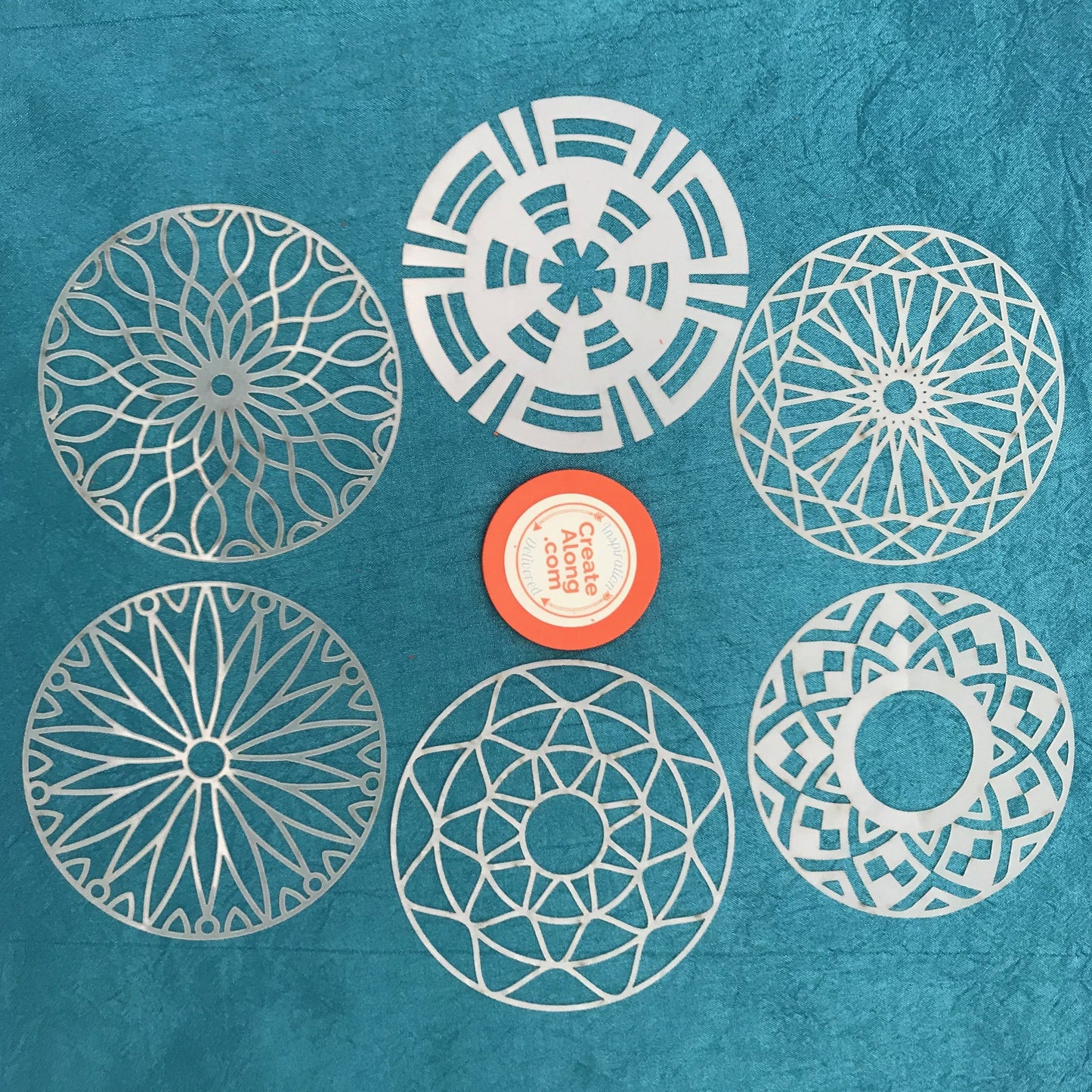 polymer clay trading coin tribal round stencil set