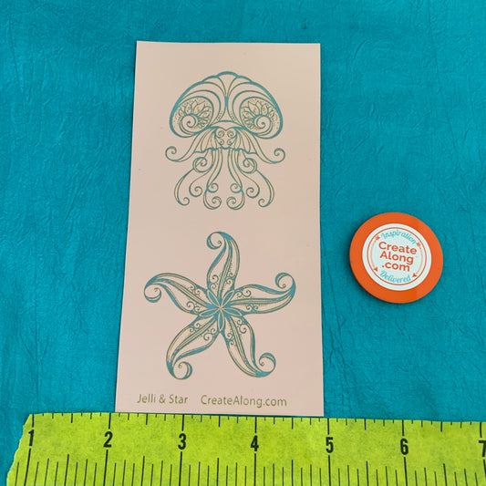 Silkscreen Cindi's Jelli & Star polymer clay Stencil Pattern