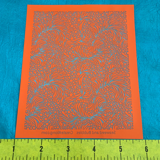 Silkscreen Seaweed and Bubbles Stencil Crafting, Polymer Clay, Art Jewelry, Mixed Media - Polymer Clay TV tutorial and supplies