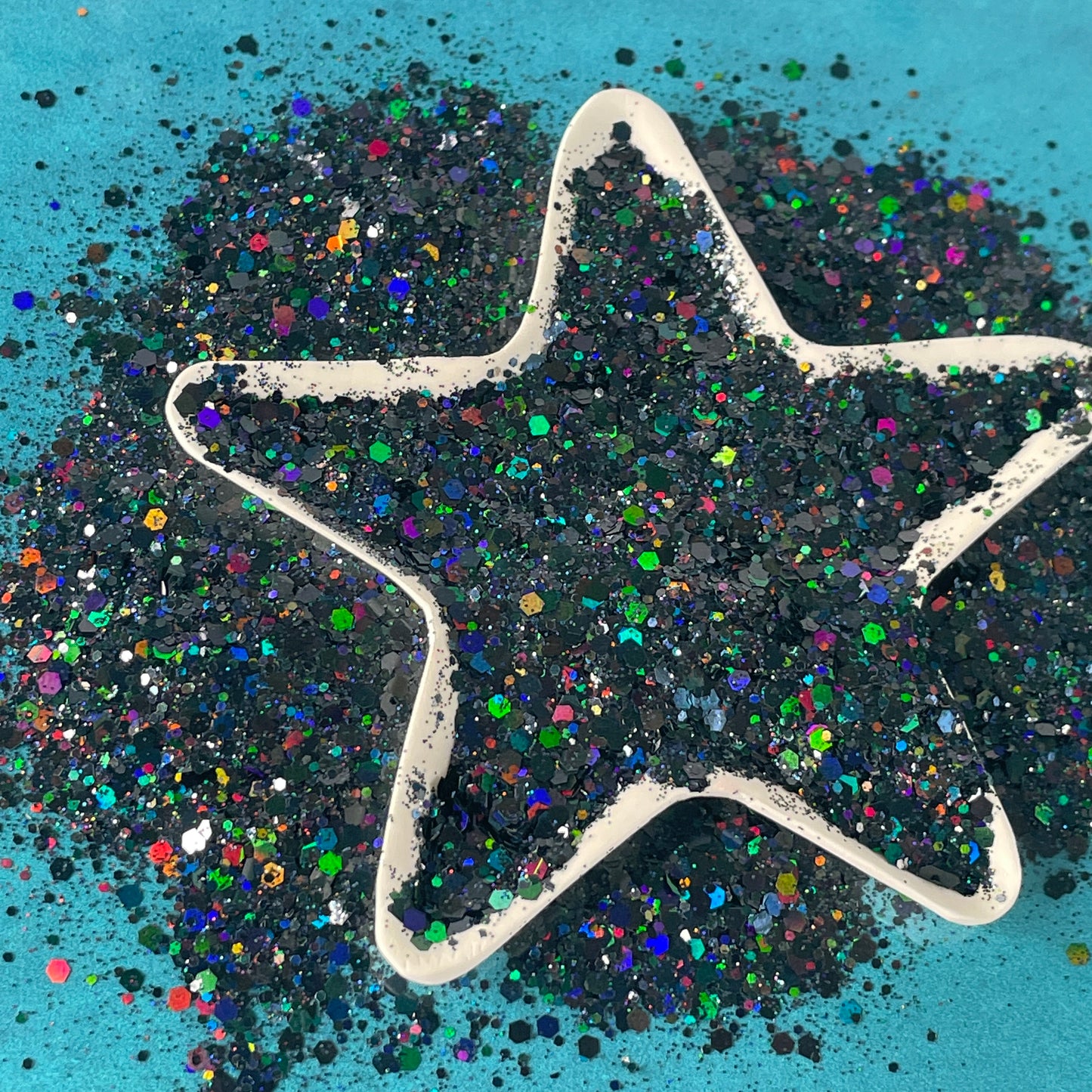 Oil Slick black holographic Chunky Glitter for pens candles earrings clay resin mugs slime tumblers nail art 2 oz
