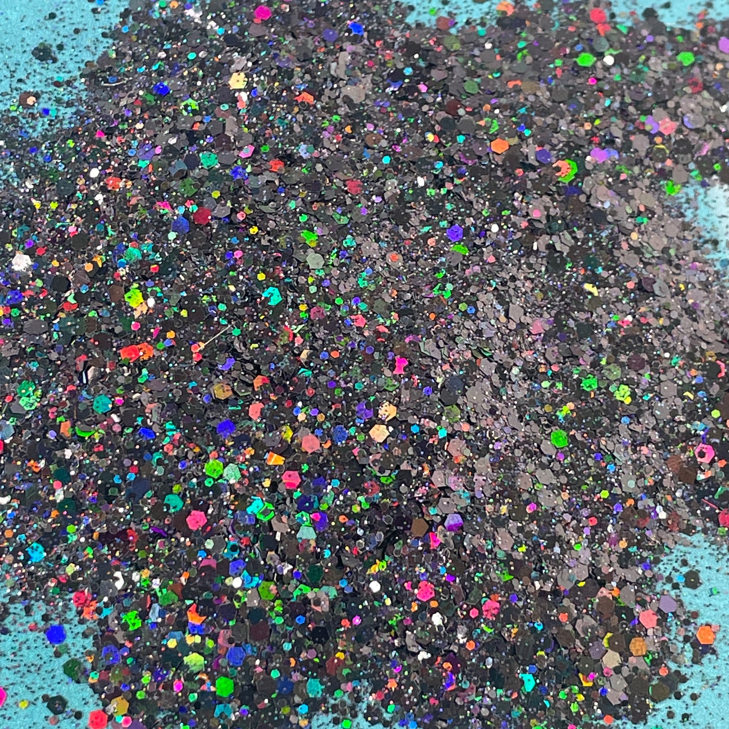 Oil Slick black holographic Chunky Glitter for pens candles earrings clay resin mugs slime tumblers nail art 2 oz