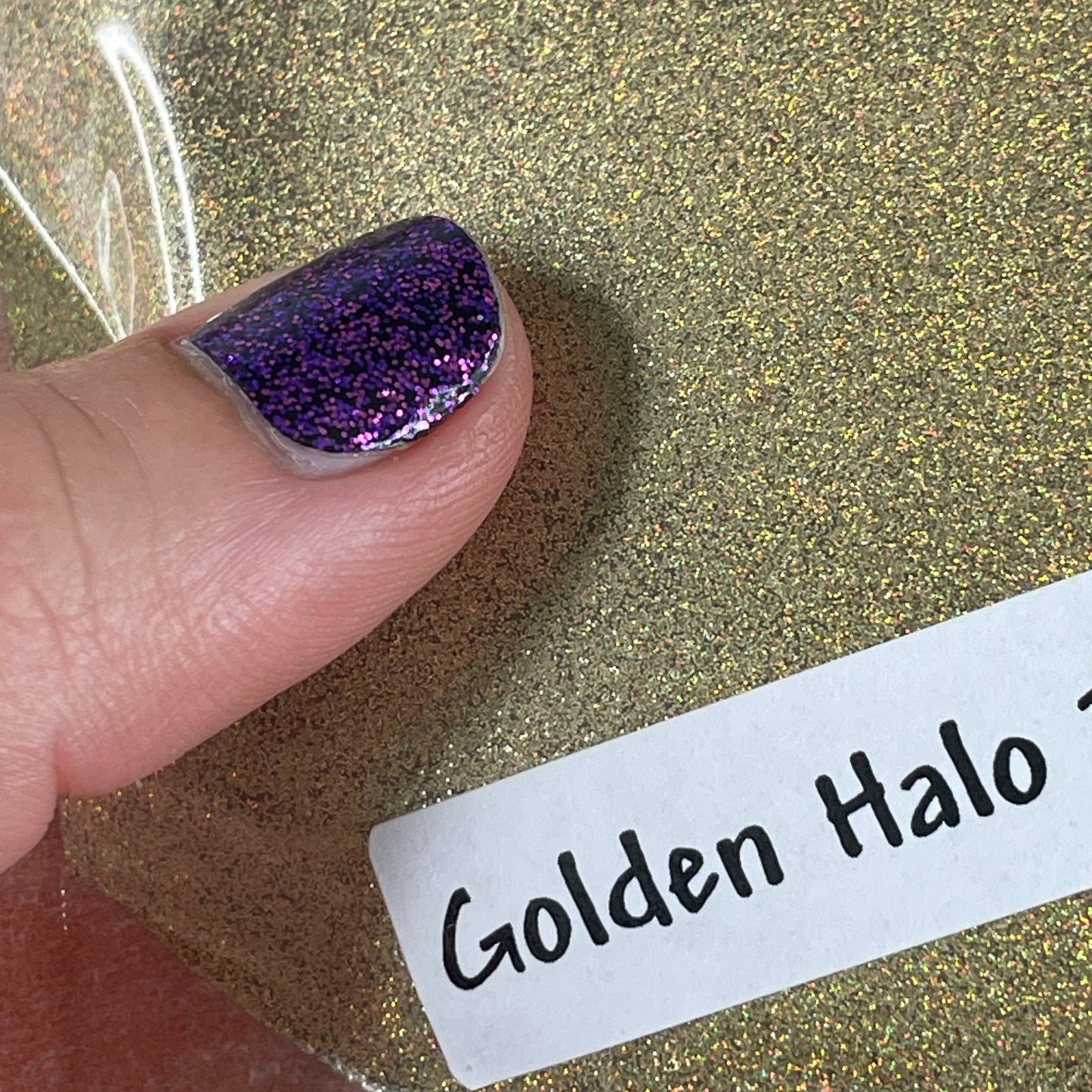 Golden Halo Powderfine Gold Holographic Glitter for pens candles earrings clay resin mugs slime tumblers nail art 2 oz