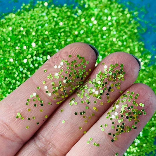Margarita ville Green Yellow Glitter for pens candles earrings clay resin mugs slime tumblers nail art 2 oz