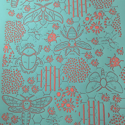 Silk Screen June Bugs Stencil For Polymer Clay