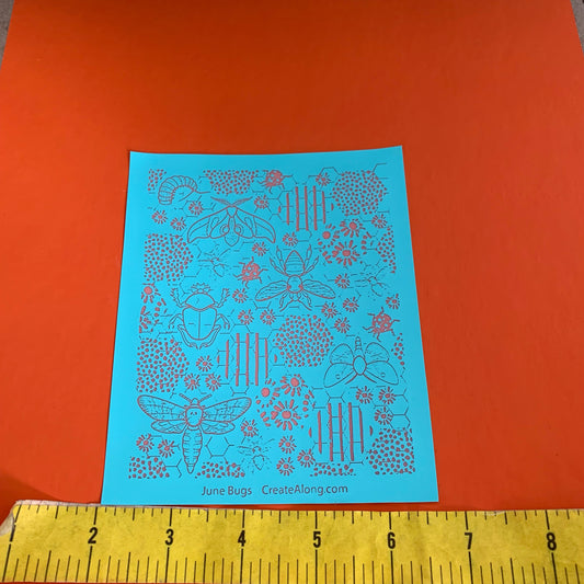 Silk Screen June Bugs Stencil For Polymer Clay