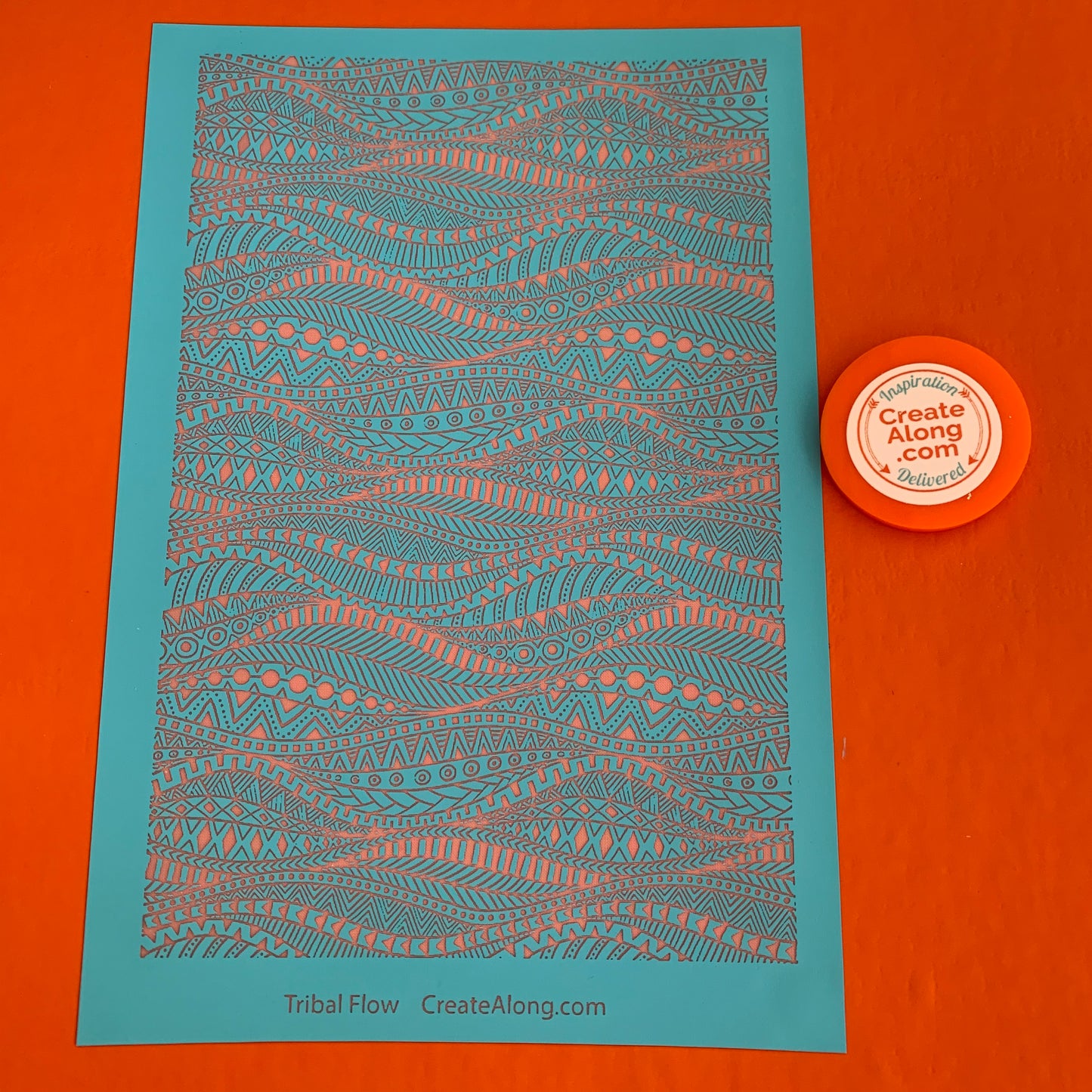 Silkscreen Stencil Tribal Flow boho chic design For Polymer Clay Mixed Media
