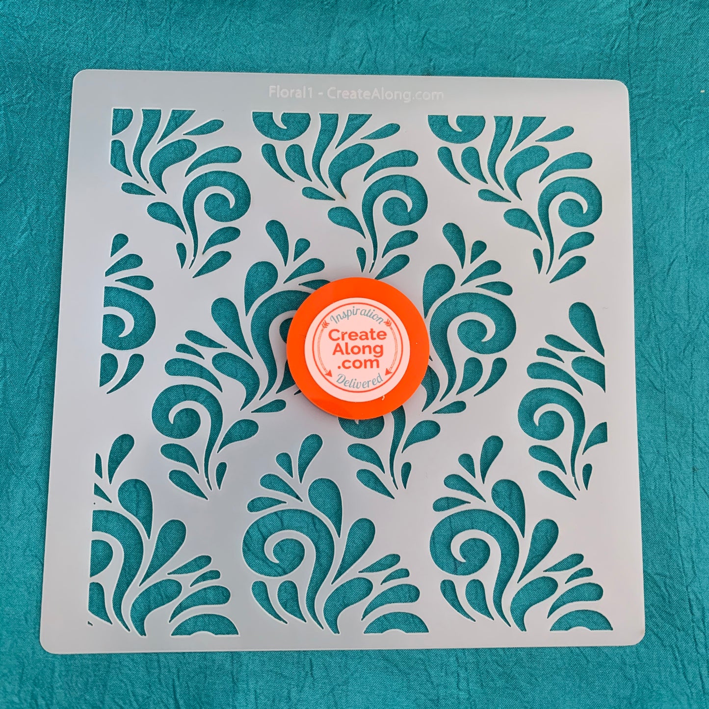 Floral 1 Swirling Mylar Stencil texture sheet for polymer clay earrings art jewelry mixed media