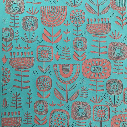 Silk Screen Scandinavian Floral Flowers Stencil For Polymer Clay