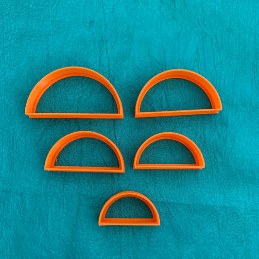 Graduated Set of 5 Semi Circle Cutters Jewelry Sized for Polymer Clay - Polymer Clay TV tutorial and supplies