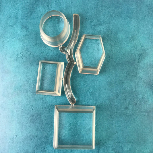 Large Beveled Edge geometric shape polymer clay cutter set basics