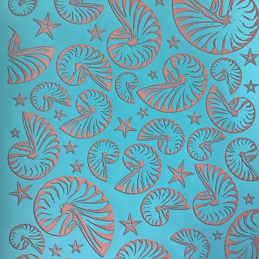 Nautilus Shell Waves Beach Ocean Sea Silkscreen for Polymer Clay and Mixed Media