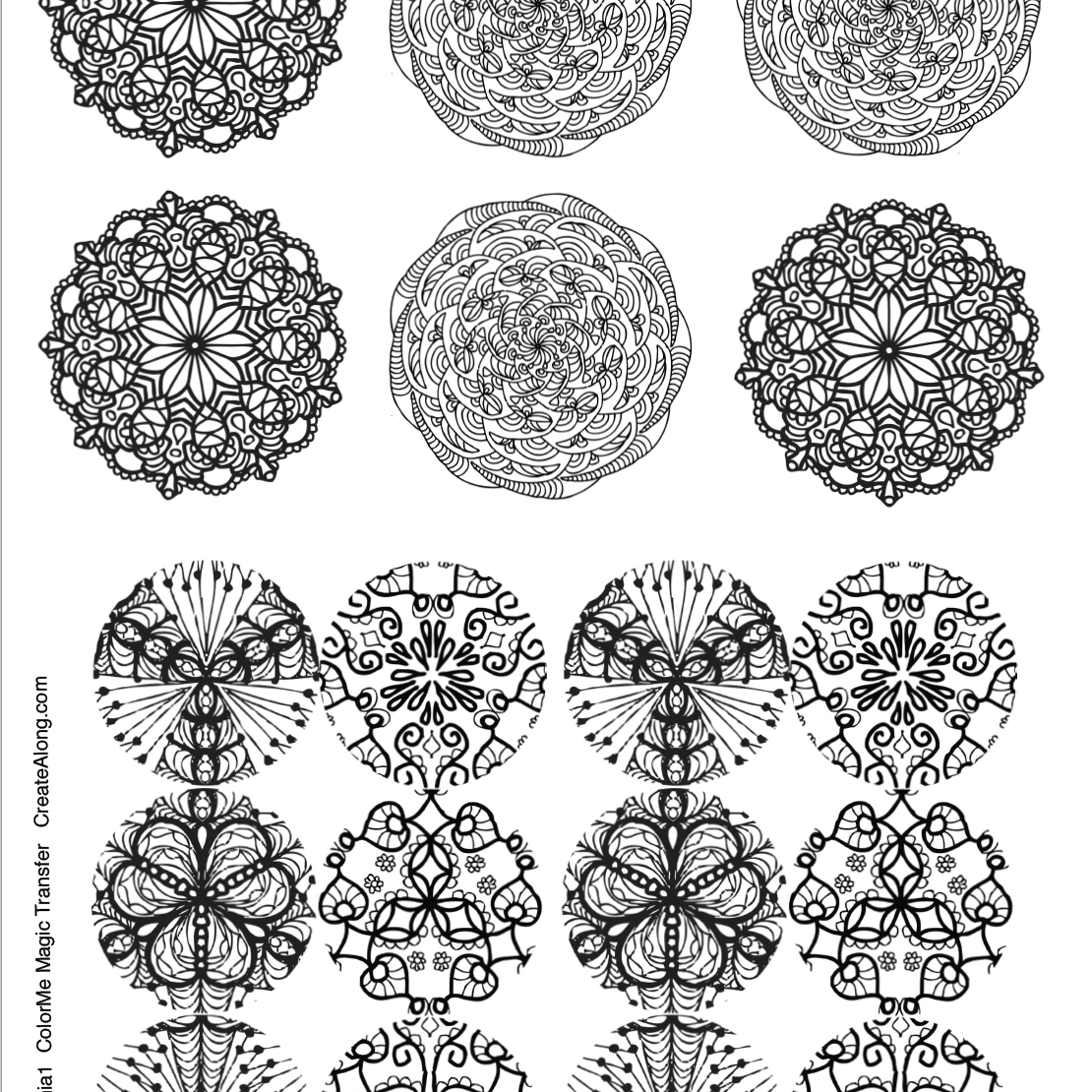 Digital Mandala Mania Image Transfer PDF for creating images on raw polymer clay and for use with Magic Transfer Paper
