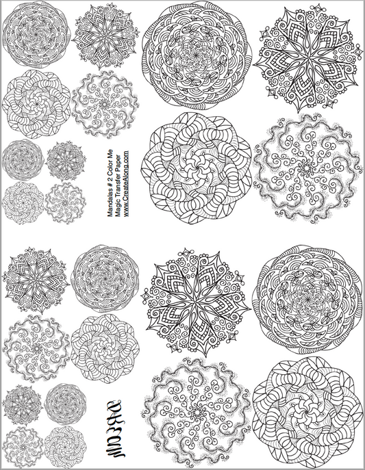 Digital Mandalas #2 Image Transfer PDF for creating images on raw polymer clay and for use with Magic Transfer Paper
