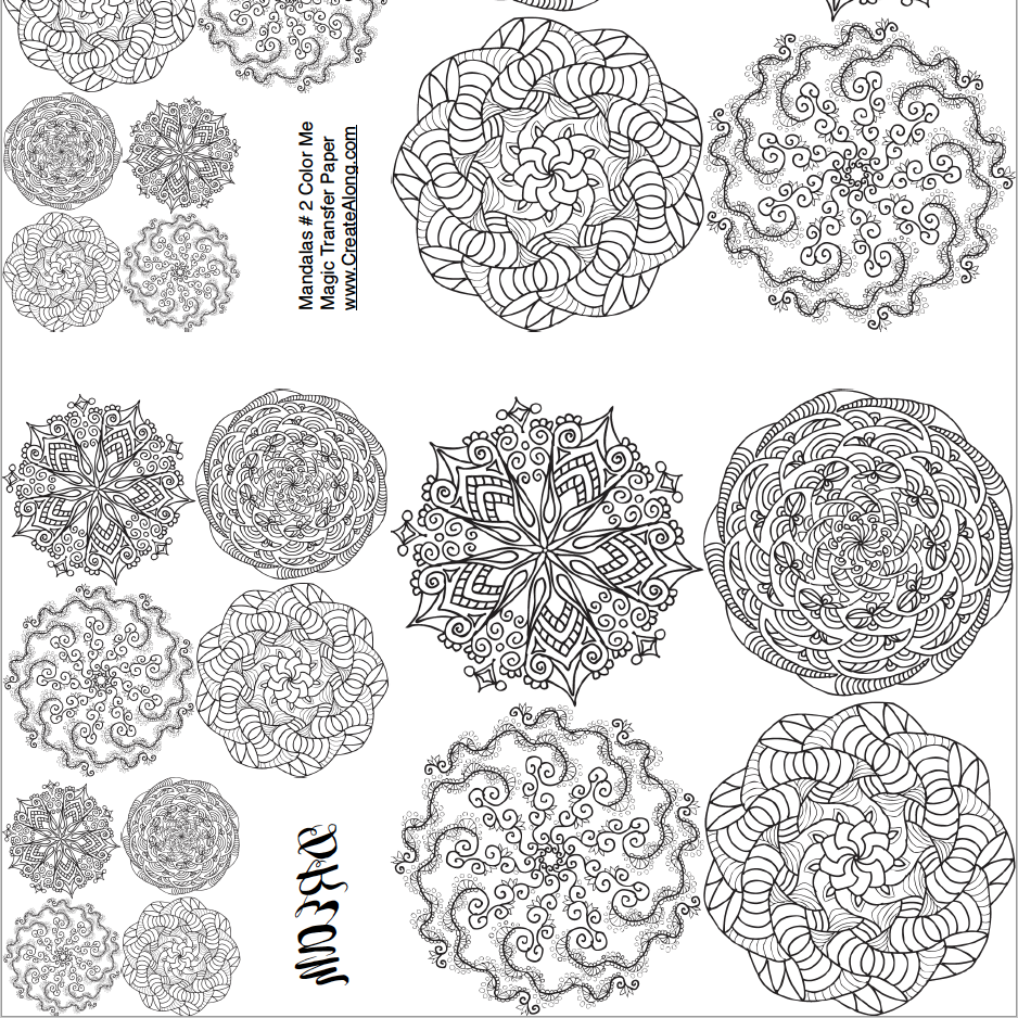 Digital Mandalas #2 Image Transfer PDF for creating images on raw polymer clay and for use with Magic Transfer Paper