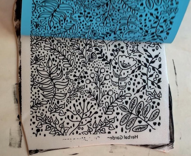Herbal Garden Botanical Plant Tree Silk Screen Stencil for Polymer Clay, Art Jewelry, Mixed Media