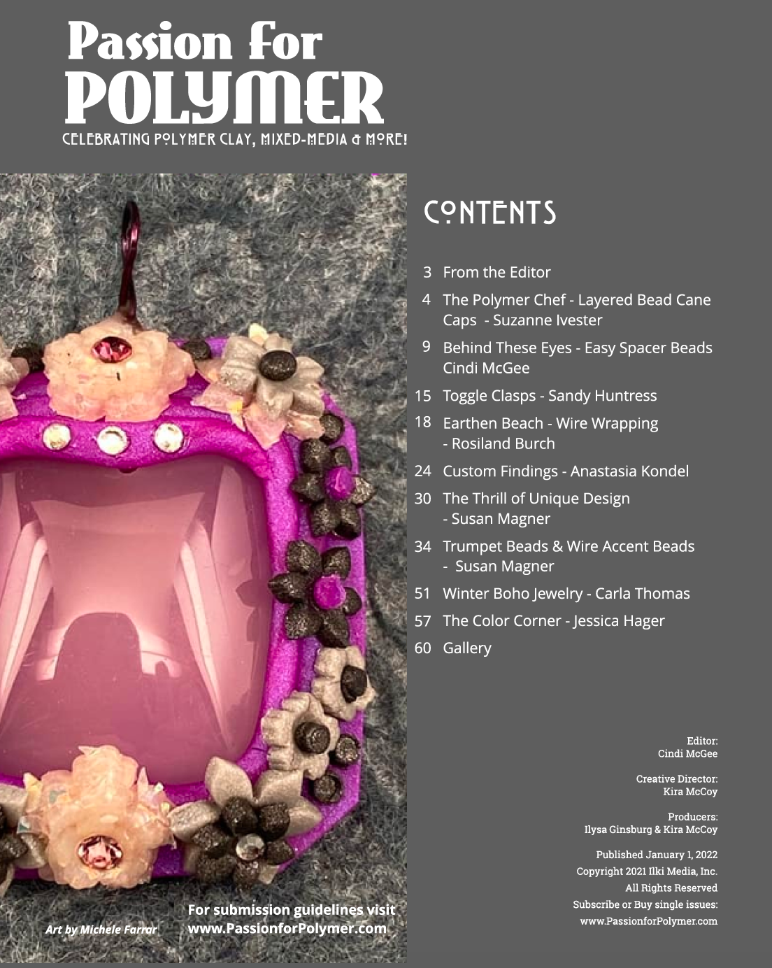 Polymer Clay Components Tutorials Magazine: January 2022 Passion for Polymer Clay DIGITAL Downloadable PDF