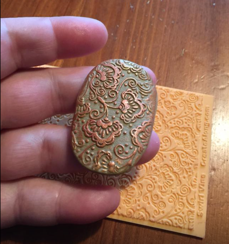 Texture Sheet Swirl Vine Pattern for polymer clay and mixed media stamping - Polymer Clay TV tutorial and supplies