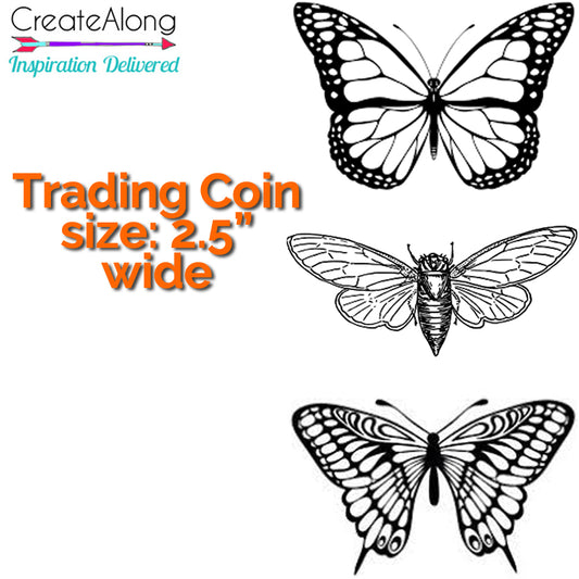 Silkscreen Polymer Clay Butterflies Trading Coins Stencil great for art jewelry and mixed media - Polymer Clay TV tutorial and supplies