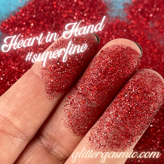 Heart in Hand Deep Red Superfine Glitter for pens candles earrings clay resin mugs slime tumblers nail art 2 oz