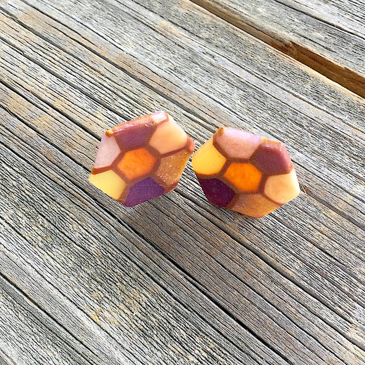 Hexagons Honeycomb bee polymer clay cutter set of 6 basics