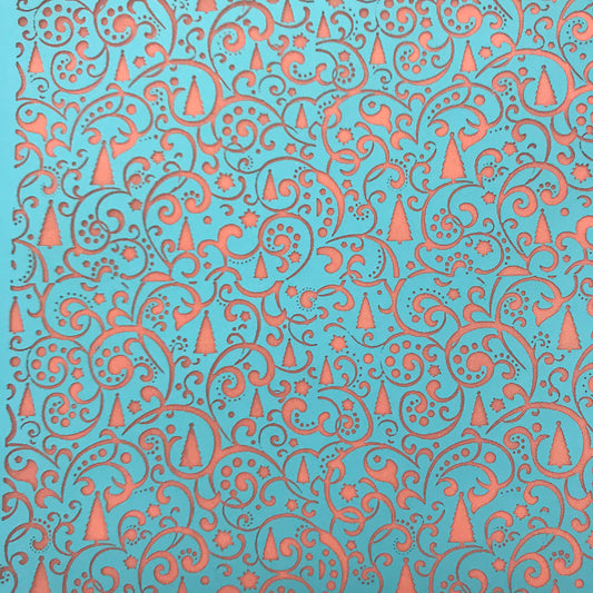 Christmas Silk ScreenSwirling Christmas Trees Holiday Silkscreen for Polymer Clay, Art, Jewelry & Mixed Media