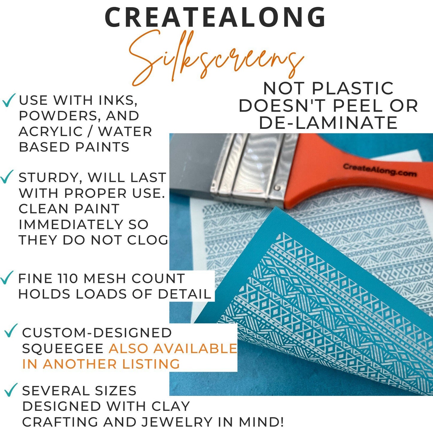 Tropical Vibe Silkscreen Stencil For Polymer Clay DIY