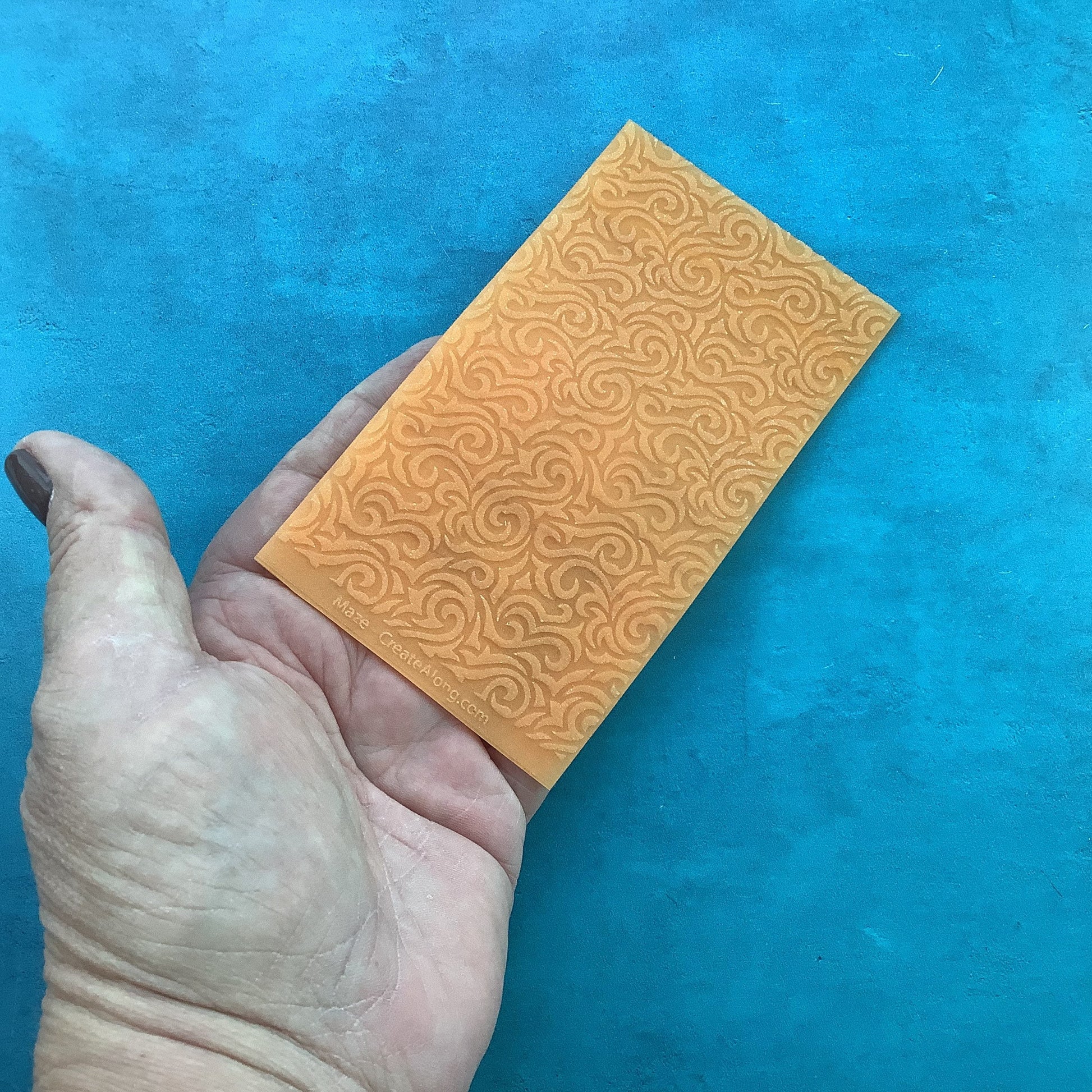 Maze Texture Stamp Mat Silicone rubber for polymer clay paper Gelli plate and resin