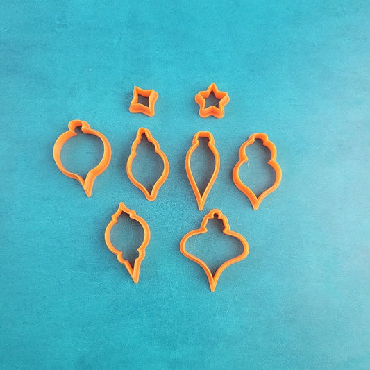 Fancy Earring Ornament polymer clay earring cutter set sharp small jewelry PLA holiday Christmas orbs