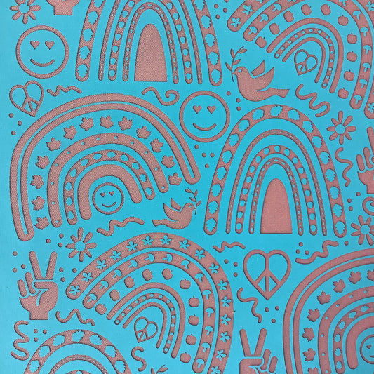 Peace, Love & Happiness Silkscreen Stencil For Polymer Clay