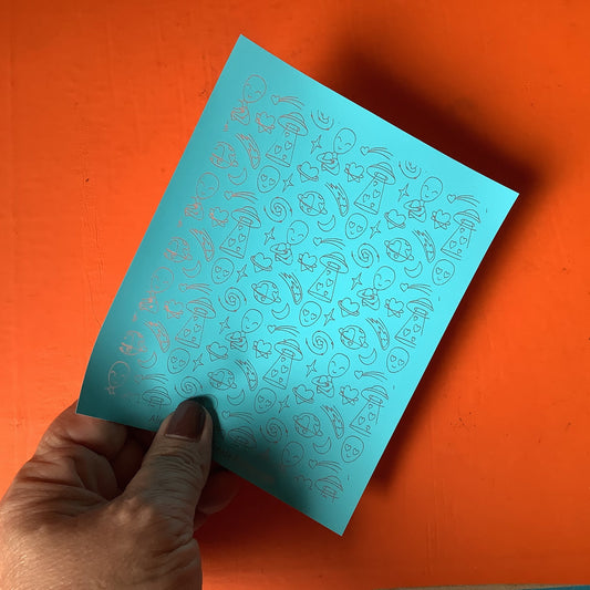 Silkscreen Alien Invasion Stencil Polymer Clay cute earring silk screen