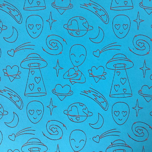 Silkscreen Alien Invasion Stencil Polymer Clay cute earring silk screen