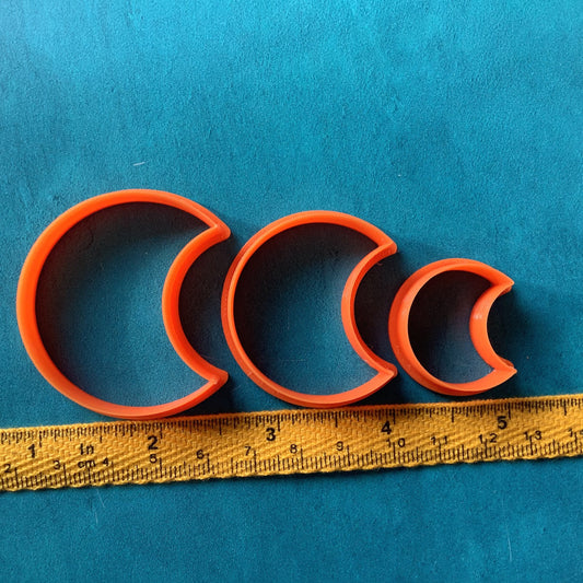 Waxing Moon Jewelry Sized set of 3 Cutters for Polymer Clay and Mixed Media DIY