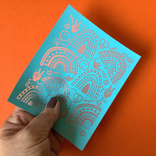 Peace, Love & Happiness Silkscreen Stencil For Polymer Clay