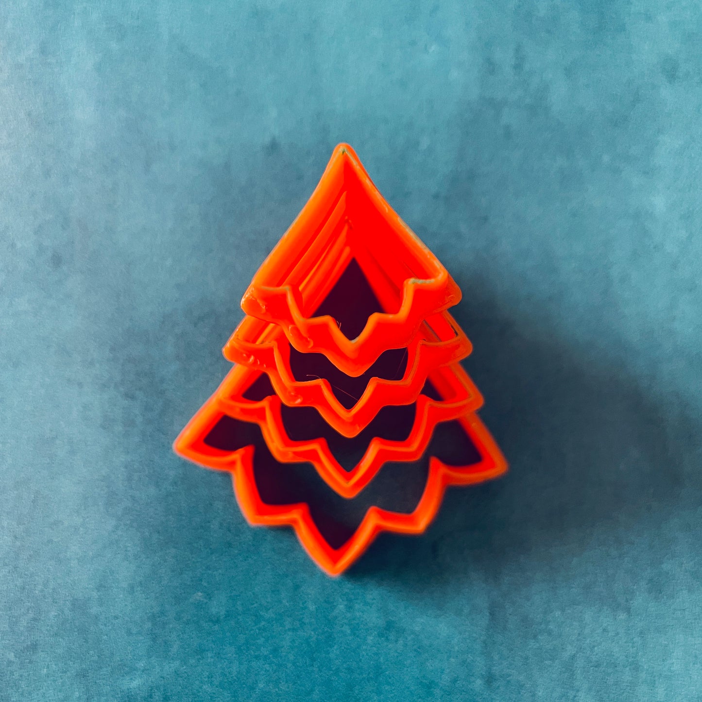 Christmas Earrings Stacked Trees Pine polymer clay cutter set clay earring holiday