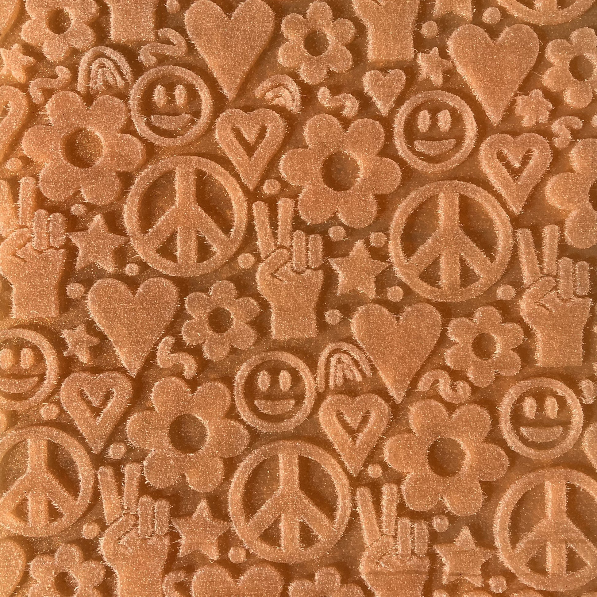Peace & Love Texture Sheet for polymer clay and mixed media stamping