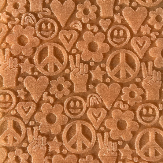 Peace & Love Texture Sheet for polymer clay and mixed media stamping