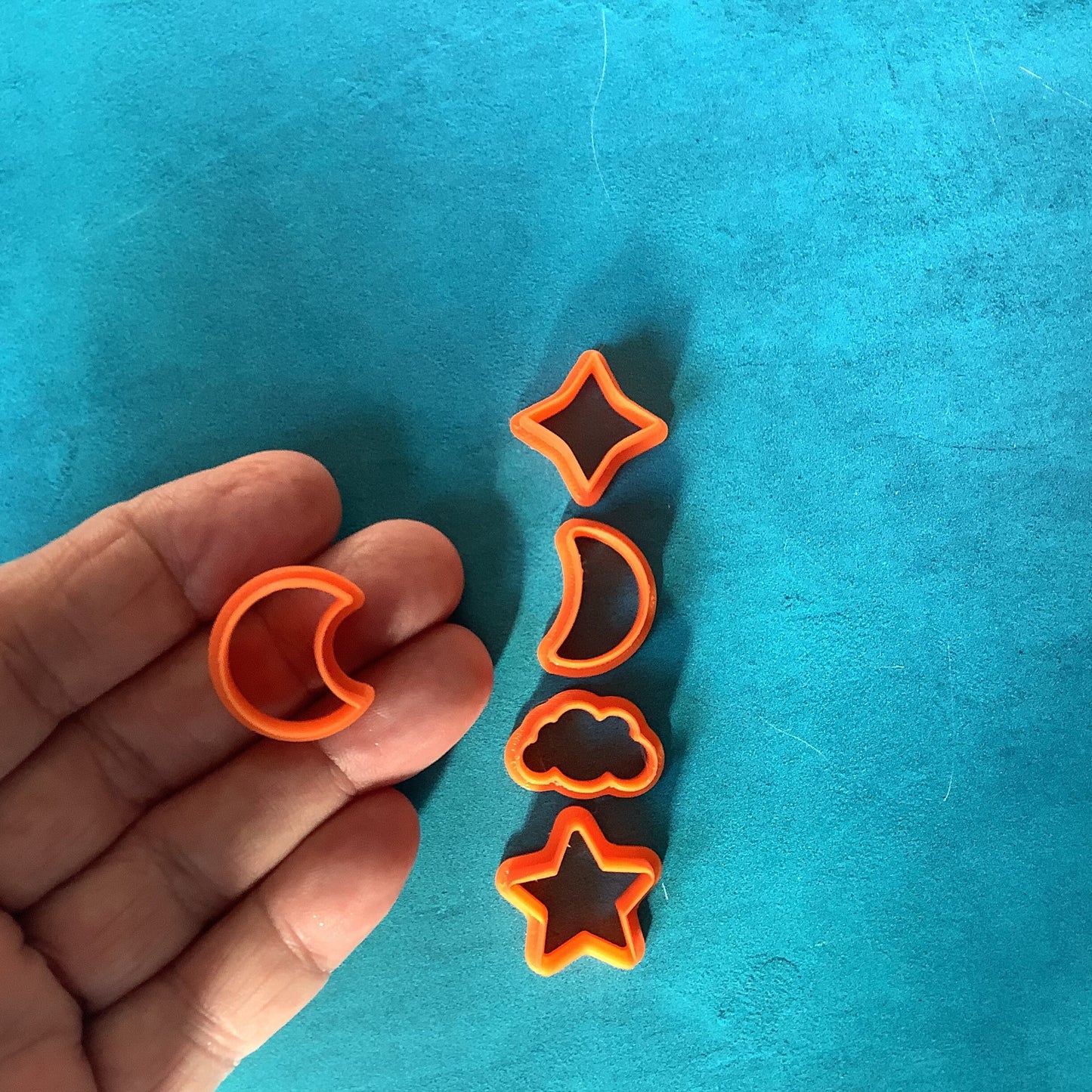 Celestial moon phase star witchy polymer clay cutter set for studs small and sharp