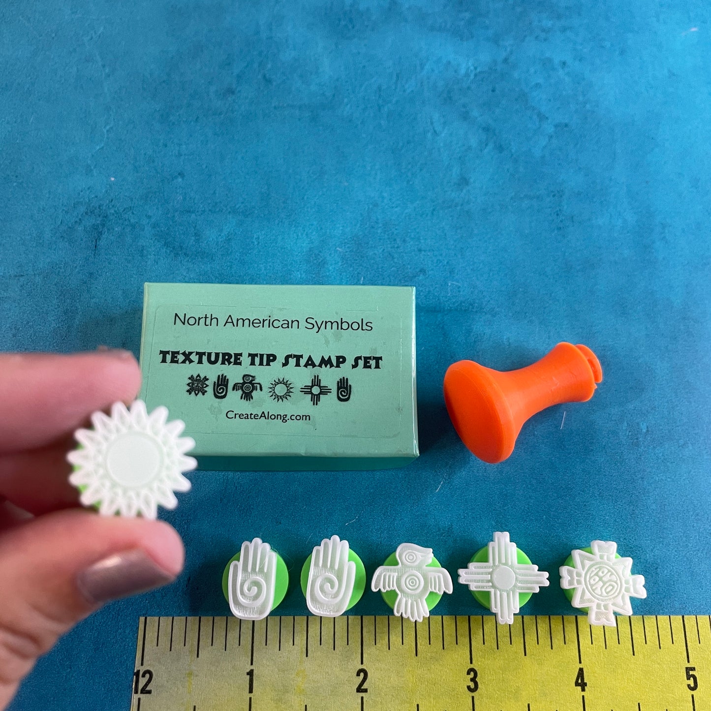 Texture Tips Stamps North American Symbols Set of 6 small stamp set for polymer clay and mixed media