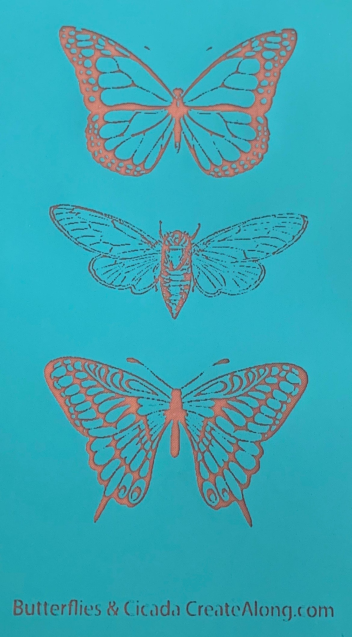 Silkscreen Polymer Clay Butterflies Cicada Trading Coins Stencil great for art jewelry and mixed media