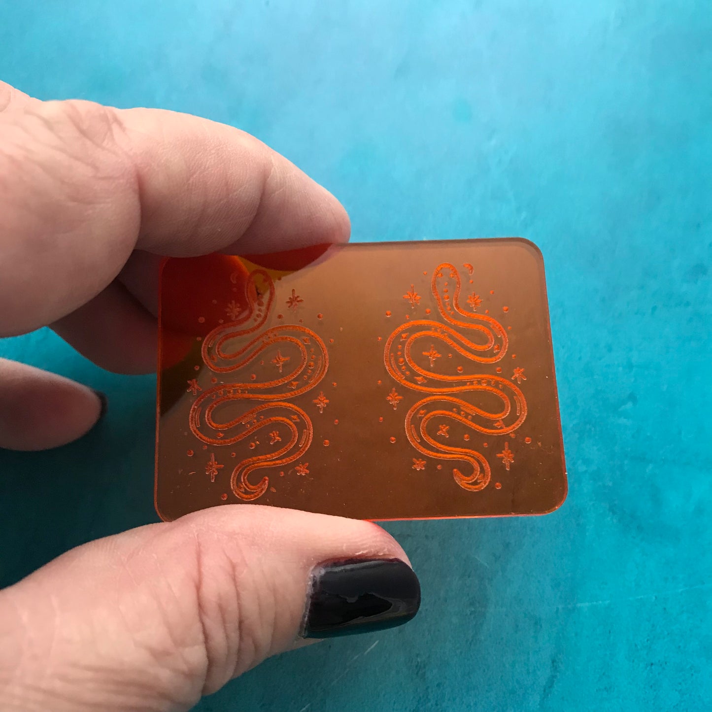 Mystical Vibes earring size Deco Disc stamps texture polymer clay art jewelry mixed-media