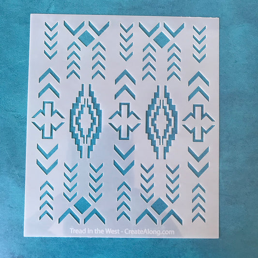 Tread in the West Southwest South west Mylar Stencil texture sheet for polymer clay earrings art jewelry mixed media