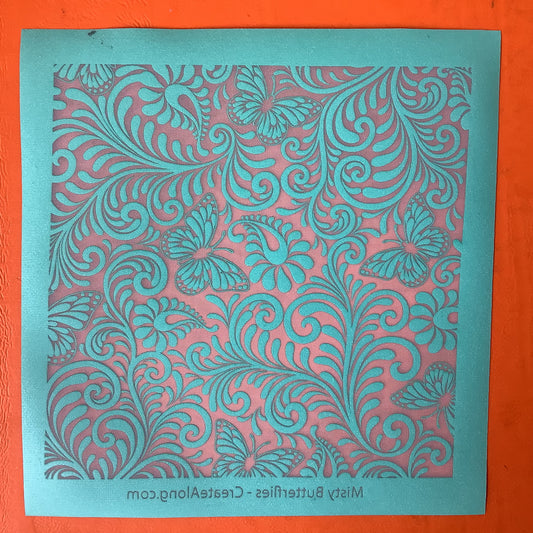 Misty Butterflies butterfly Silkscreen for Polymer Clay and Mixed Media